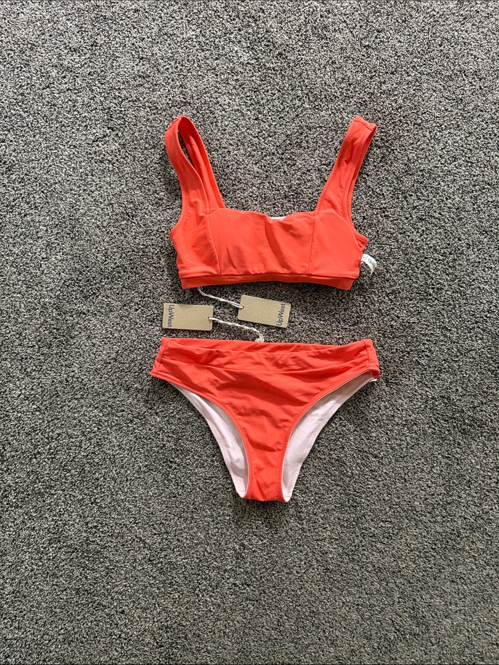 UpWest Coral Red Scoop Bikini Two-Piece